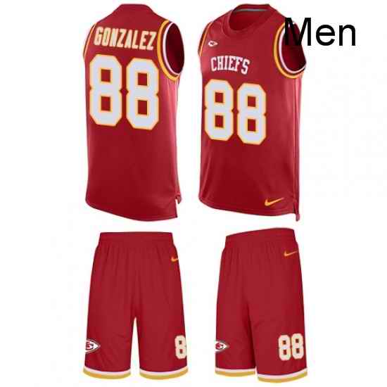 Men Nike Kansas City Chiefs 88 Tony Gonzalez Limited Red Tank Top Suit NFL Jersey